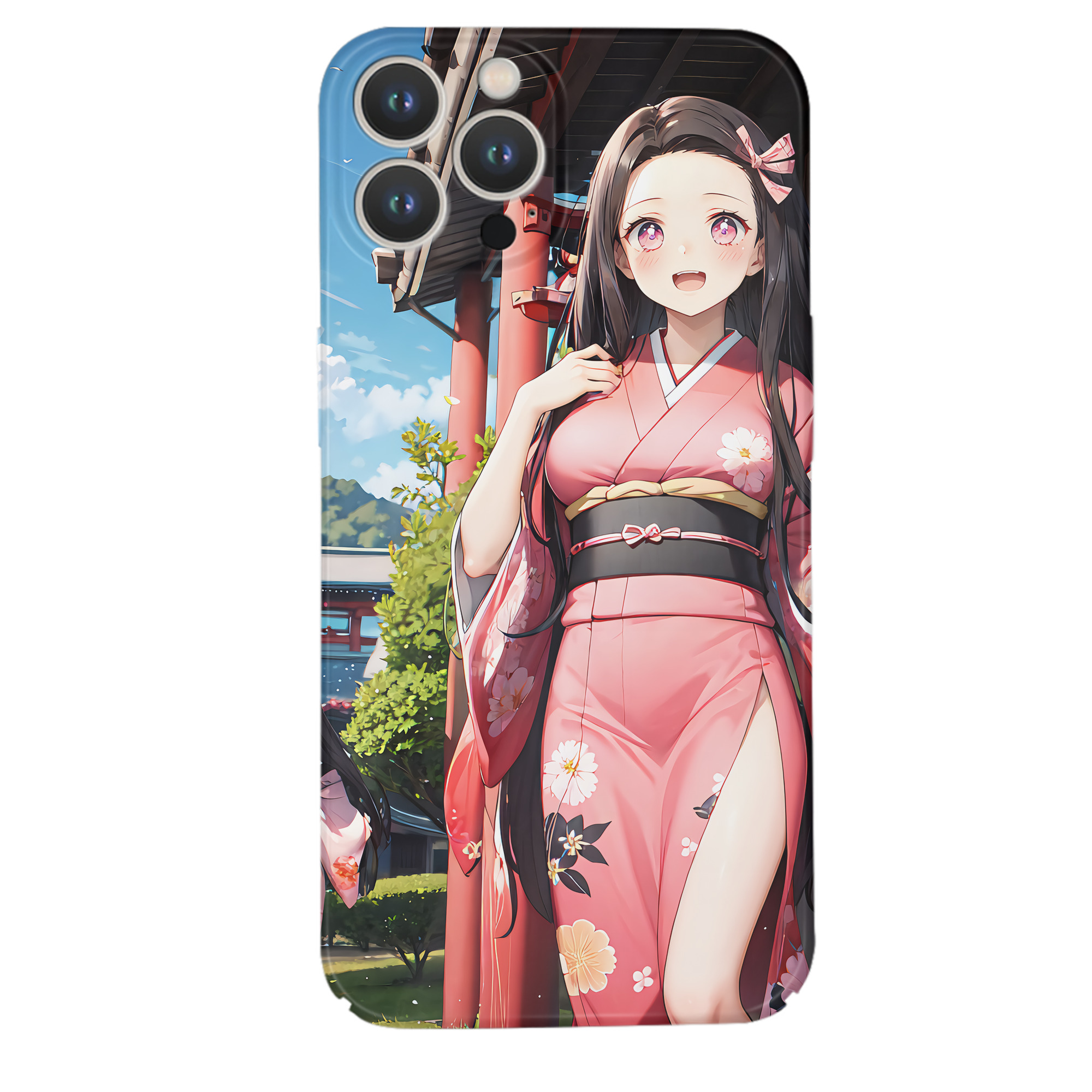 （画像用） 鬼滅の刃（きめつのやいば）竈門 禰󠄀豆子／かまど ねずこ Kamado Nezuko 【iPhone 14シリーズ対応】ハードケース
